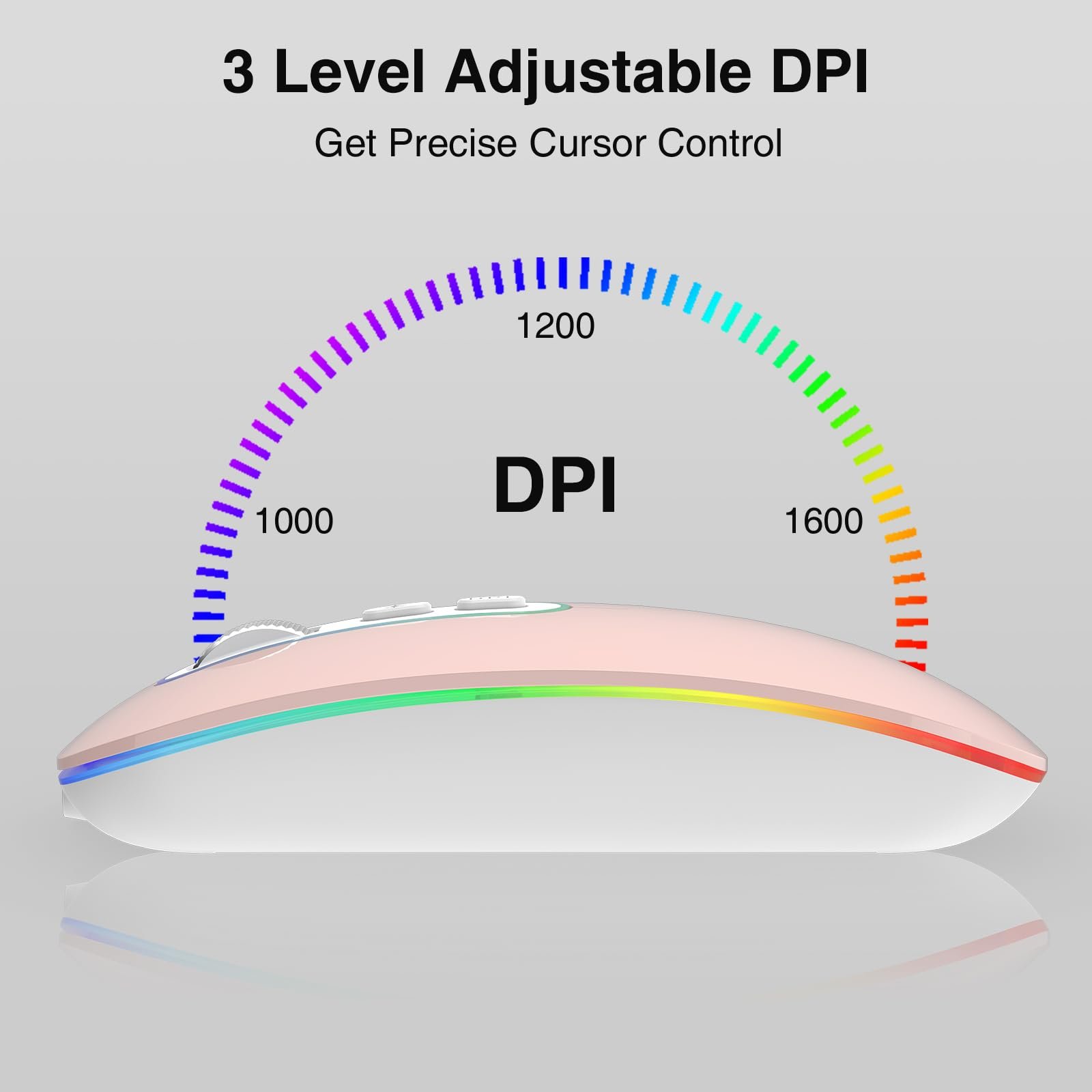 Миша Bluetooth Cimetech Бездротова (Bluetooth 5.1 + USB 2.4 GHz) LED Двухрежимная Перезаряжаемая Оптическая Офисная, фото №5