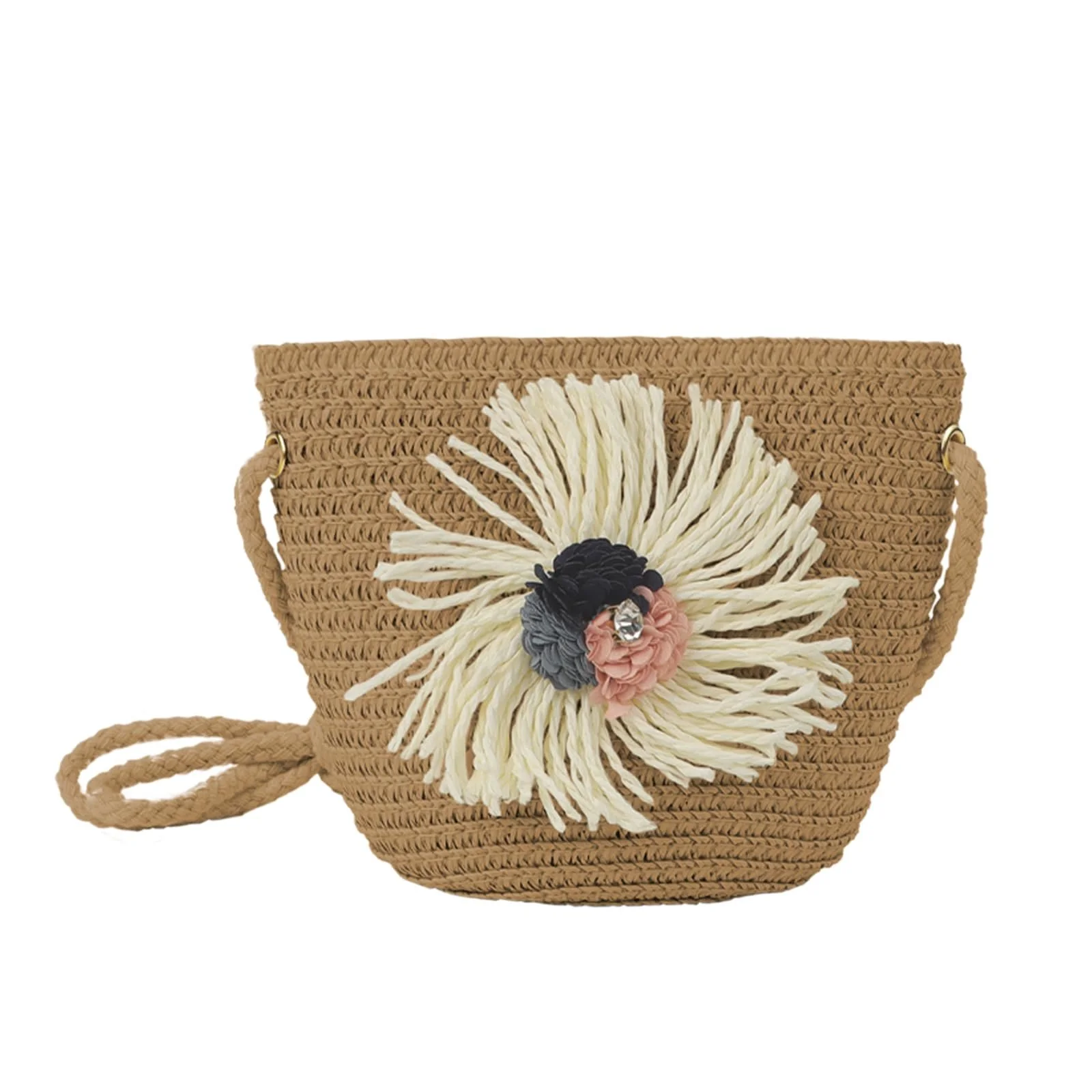 Солом'яний капелюх і сумка для дівчаток YJZQ, Літній сонцезахисний, фото №4 Солом'яний капелюх і сумка для дівчаток YJZQ, Літній сонцезахисний, фото №4