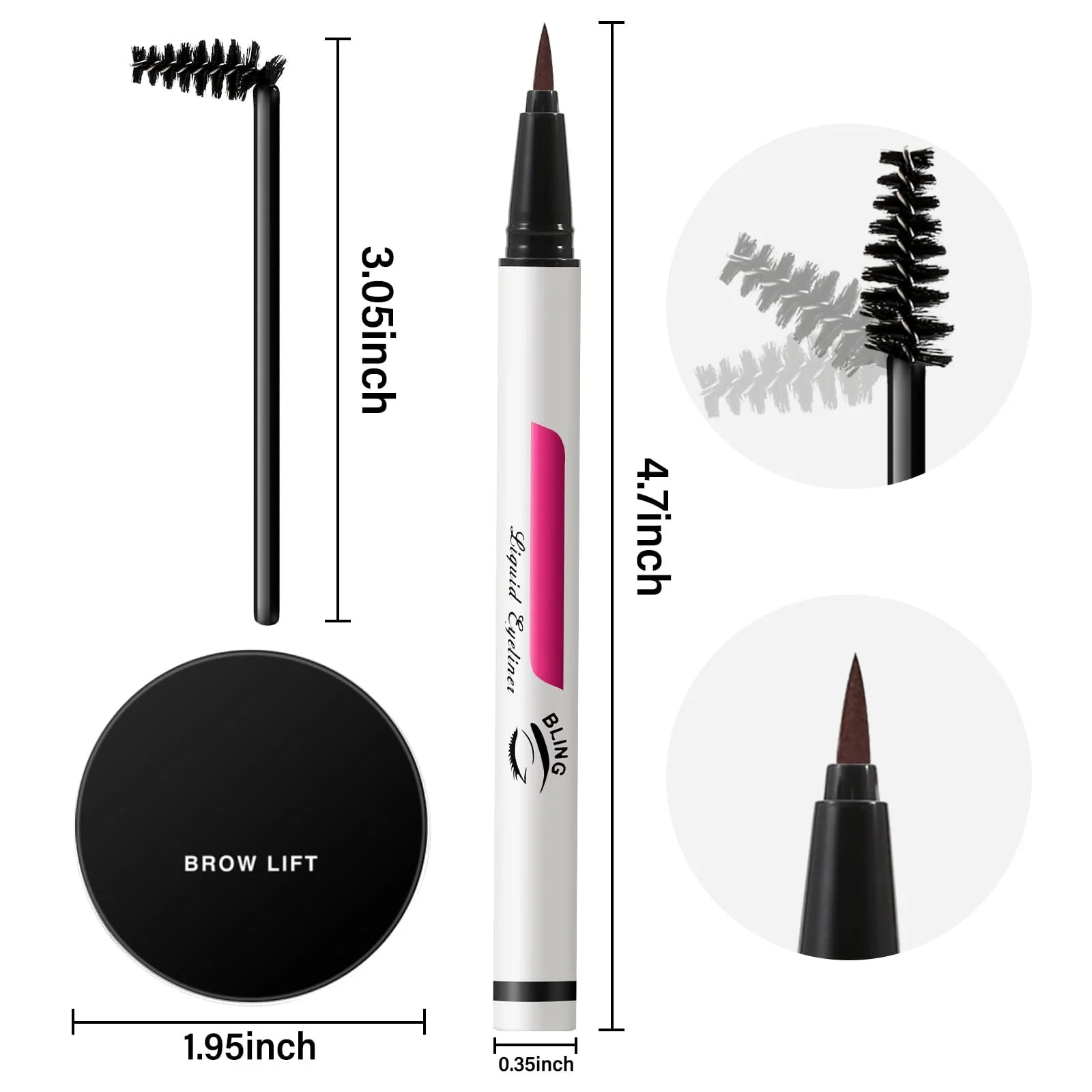 Набор Boobeen Red Eyeliner и Clear Eyebrow Gel, фото №5