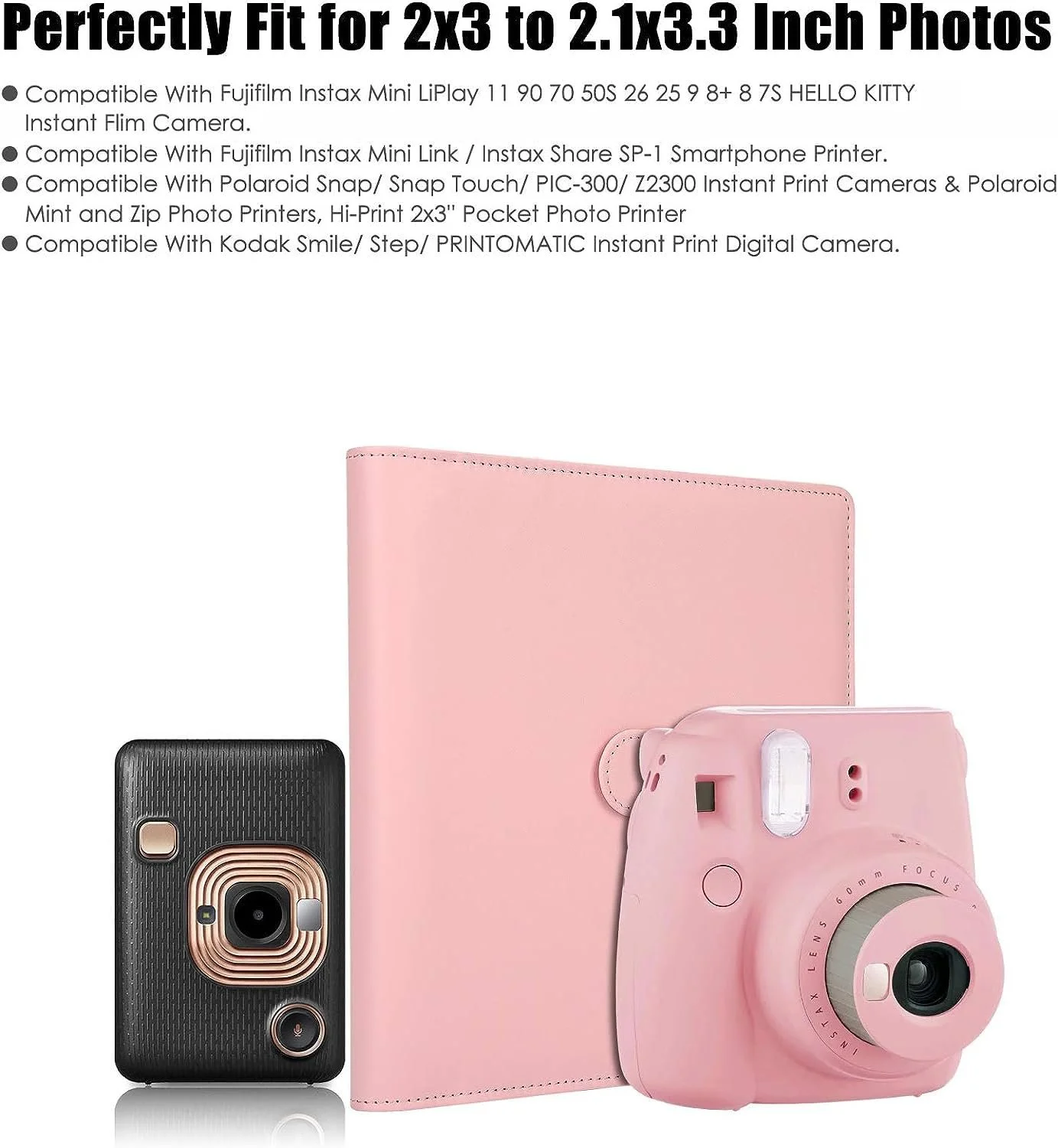 Фотоальбом для Fujifilm Instax Mini 9 8 90 40 7 11 12 Evo LiPlay, Polaroid Snap PIC-300, Kodak Zinc (54 x 86 мм) на 256 фото, фото №8