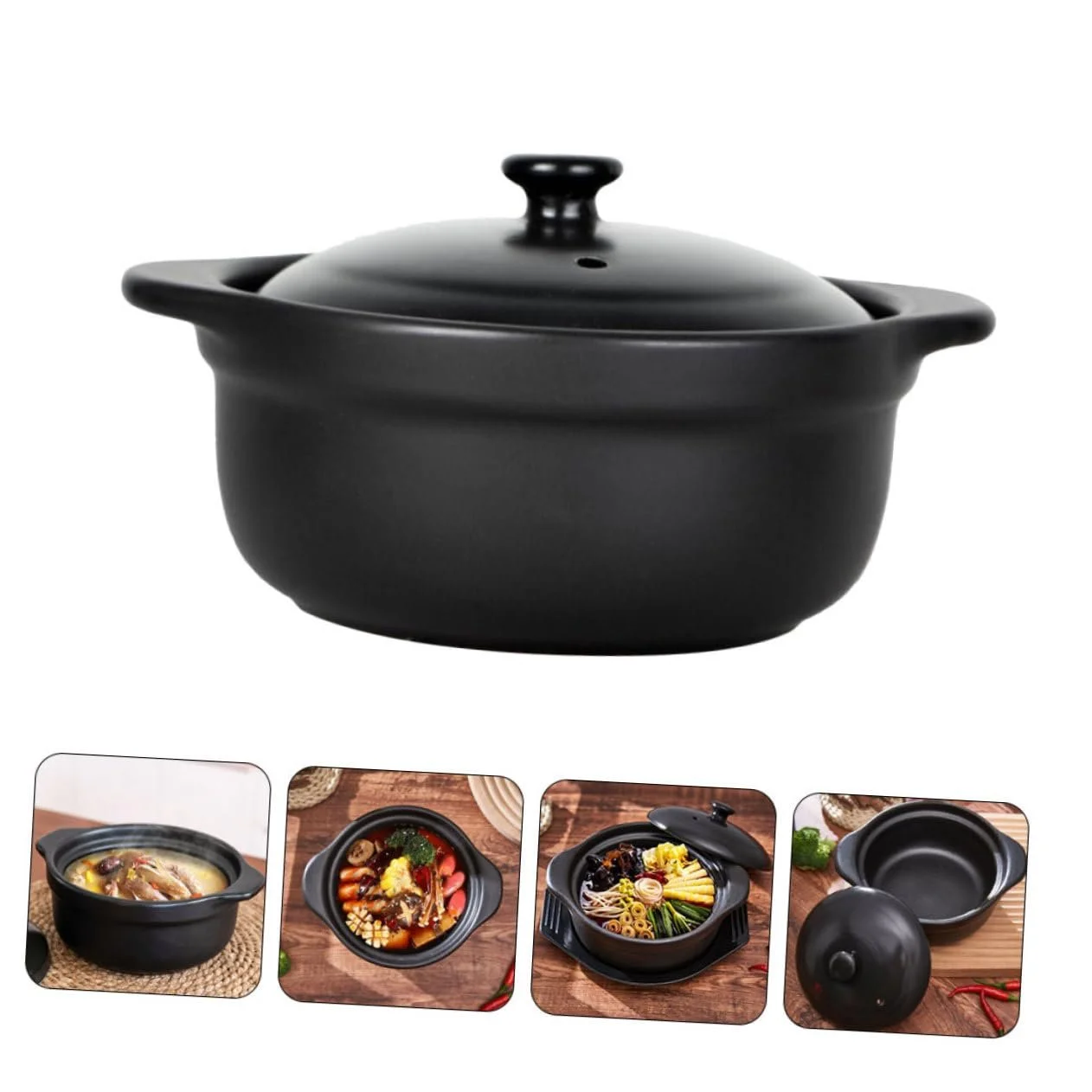 Кастрюля керамическая SOLUSTRE с двойными ручками, фото №7 Кастрюля керамическая SOLUSTRE с двойными ручками, фото №7