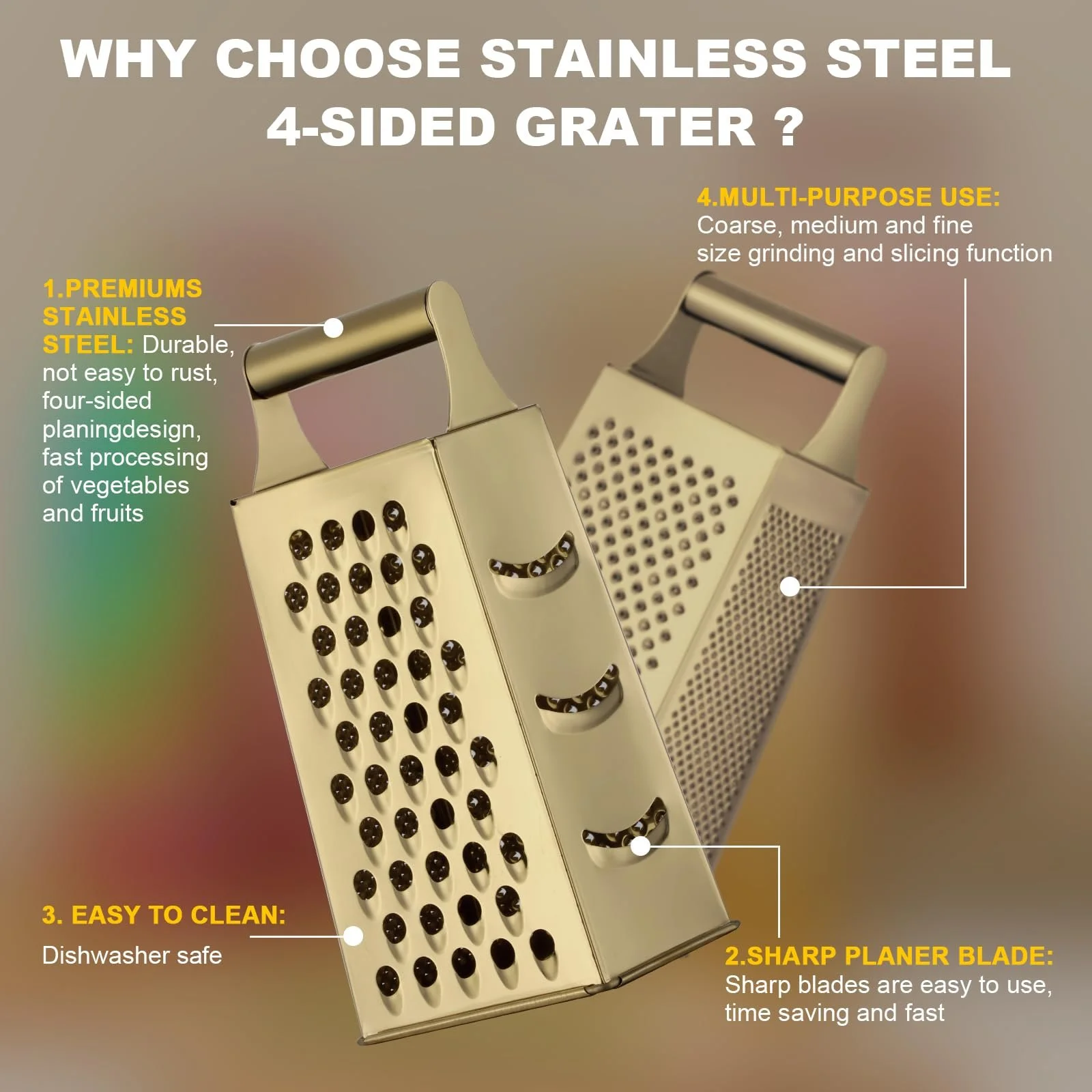 Терка YDware Квадратна терка з нержавіючої сталі, фото №2 Терка YDware Квадратна терка з нержавіючої сталі, фото №2