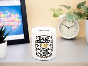 Копилка для денег Ich bin knackige 50 Years Керамическая Белая synthetic.ua - Фото 1