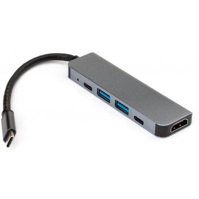 Концентратор Vinga Type-C to 4K HDMI+2*USB3.0+PD+USB-C 3.1 Gen1 aluminum VCPHTC5AL, фото №2