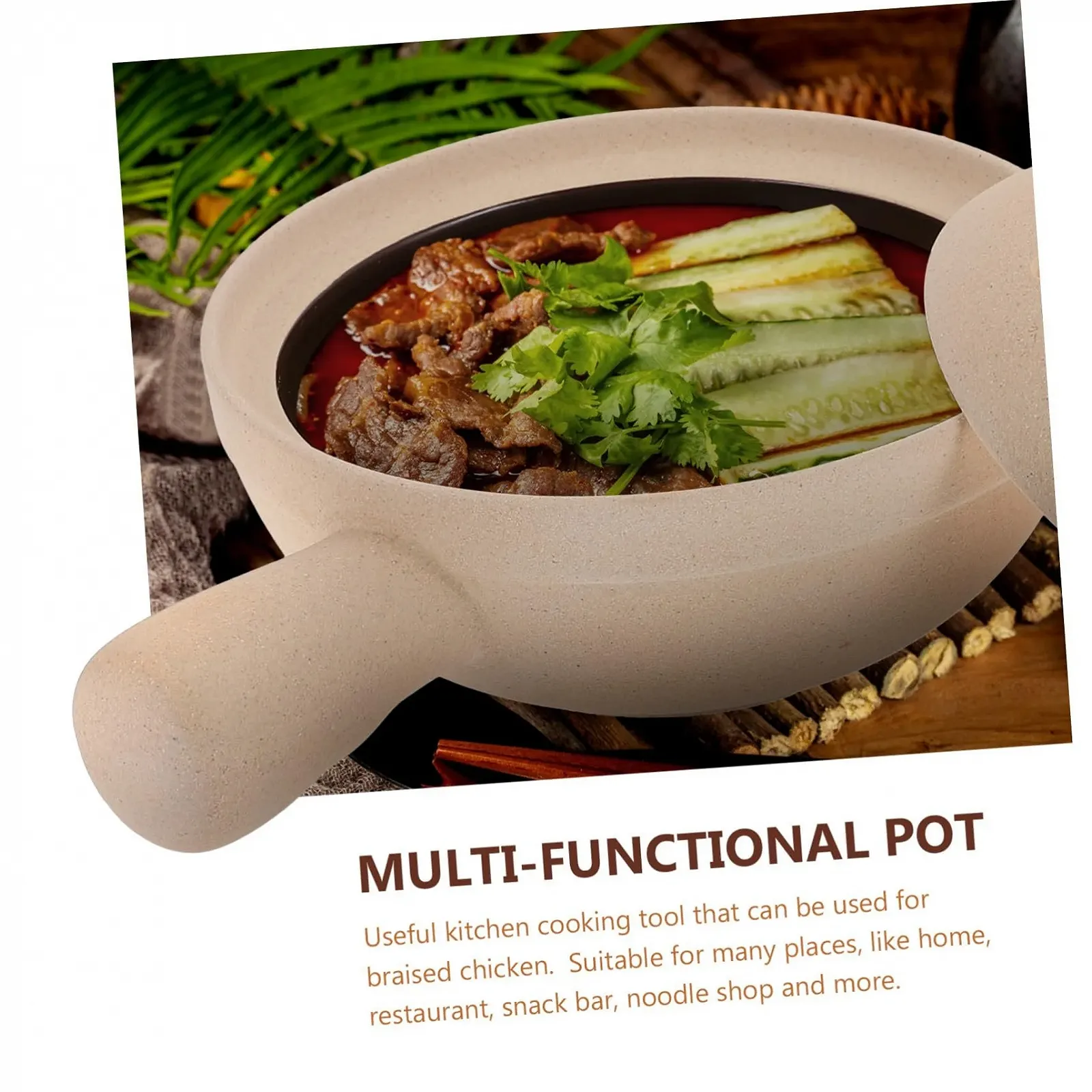 Керамічний Ківш VALICLUD з кришкою термостійкий для супів та рису, фото №7