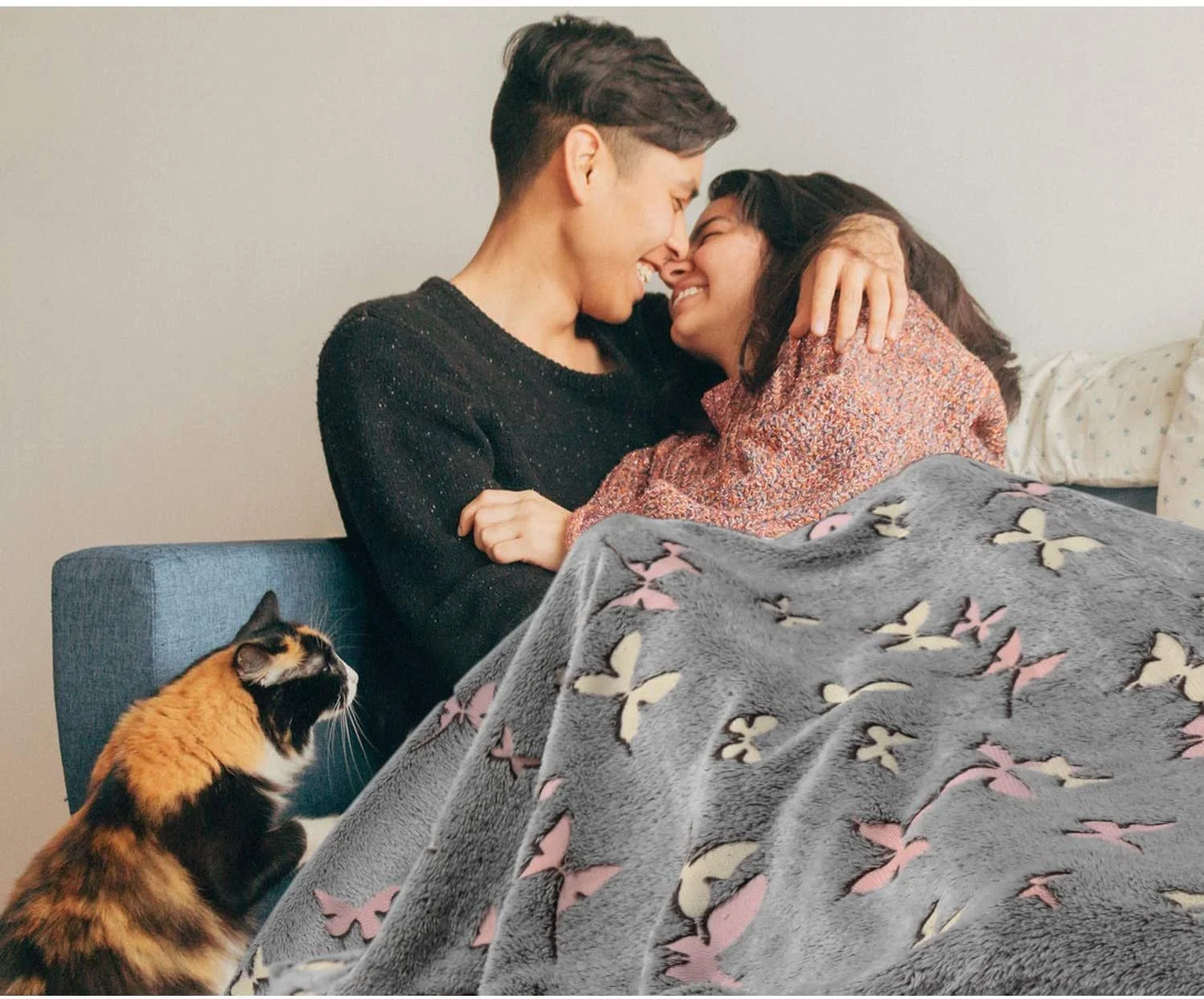 Покривало Kanguru, що світиться в темряві М'який плед 130 x 150 см, Сірий, фото №6 Покривало Kanguru, що світиться в темряві М'який плед 130 x 150 см, Сірий, фото №6