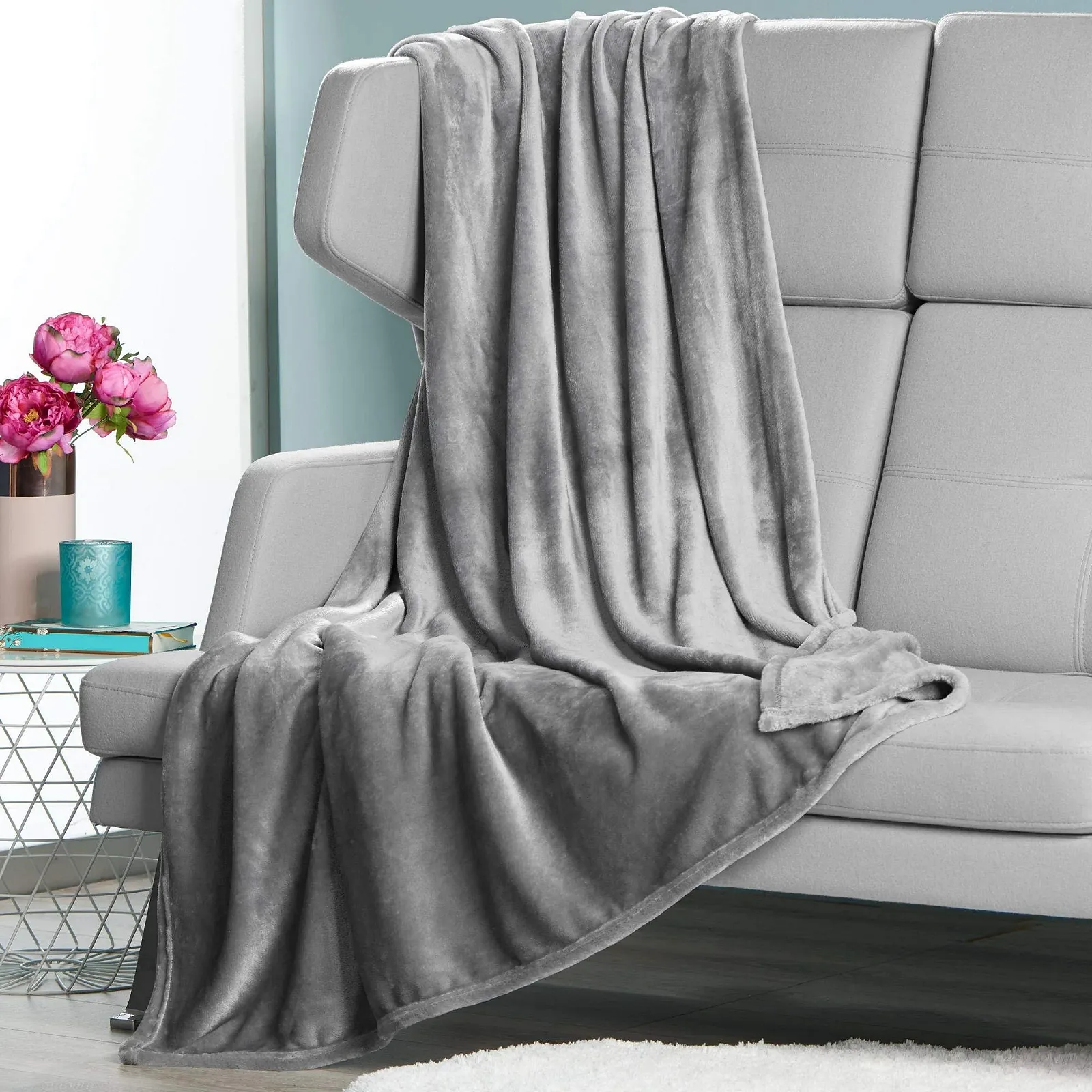 Покривало CelinaTex Salsa, 150 x 200 см, сріблясто-сіра Покривало з мікрофібри з кашеміровим дотиком, покривало, фото №2