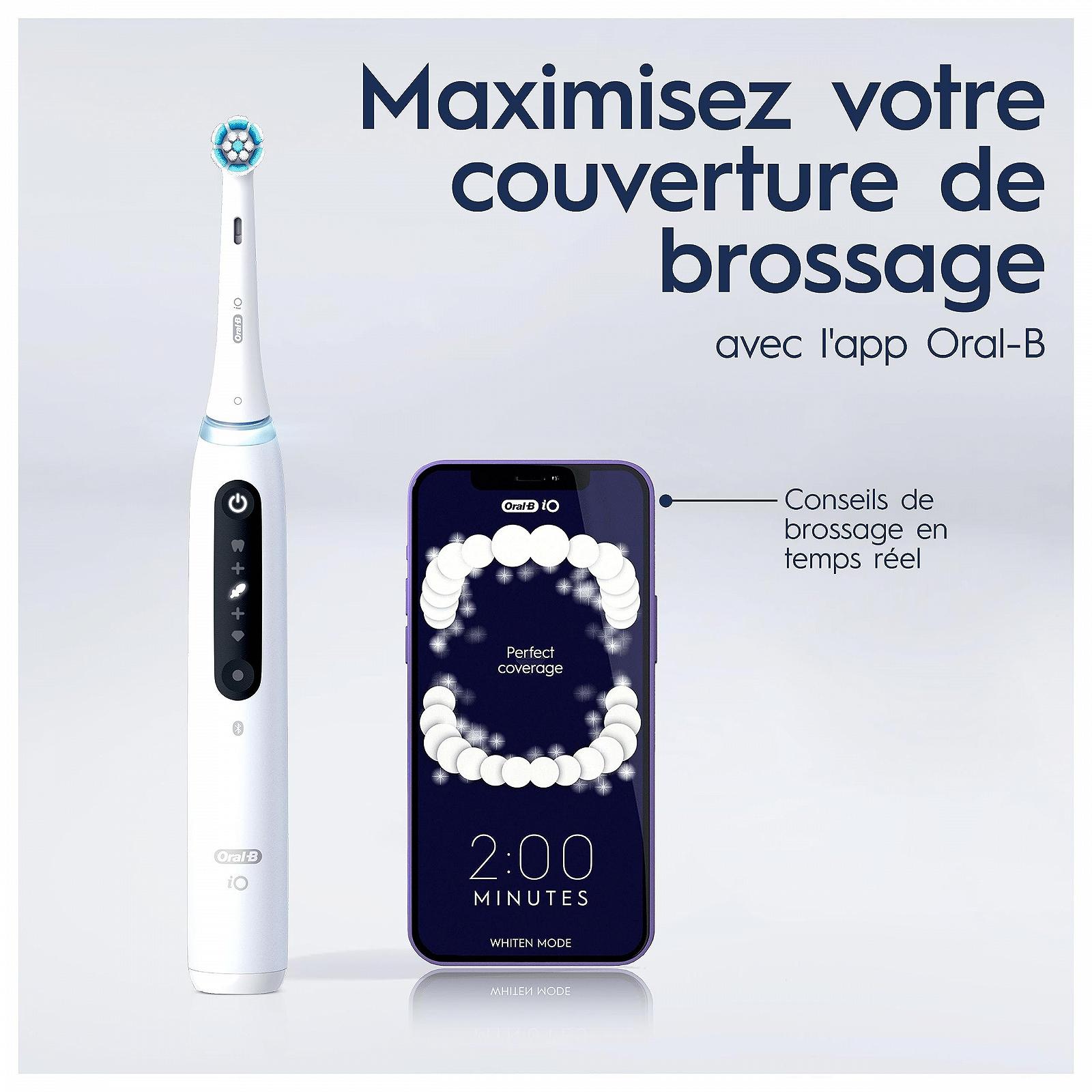 Електрична зубна щітка Oral-B iO 5N Біла. У комплекті: 1 м'яка щітка, 1 зарядний пристрій, 1 дорожній футляр, фото №7