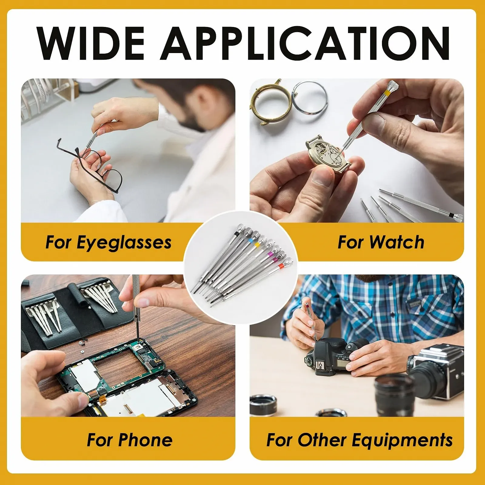 Набір прецизійних викруток 8 предметів для ремонту годинників та окулярів, мікро 0.6/0.8/1.0/1.2/1.4/1.6 мм, фото №7