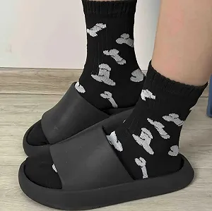 Чоловічі молодіжні шкарпетки високі демісезонні чорні 39 - 44 розмір synthetic.ua - Фото 1