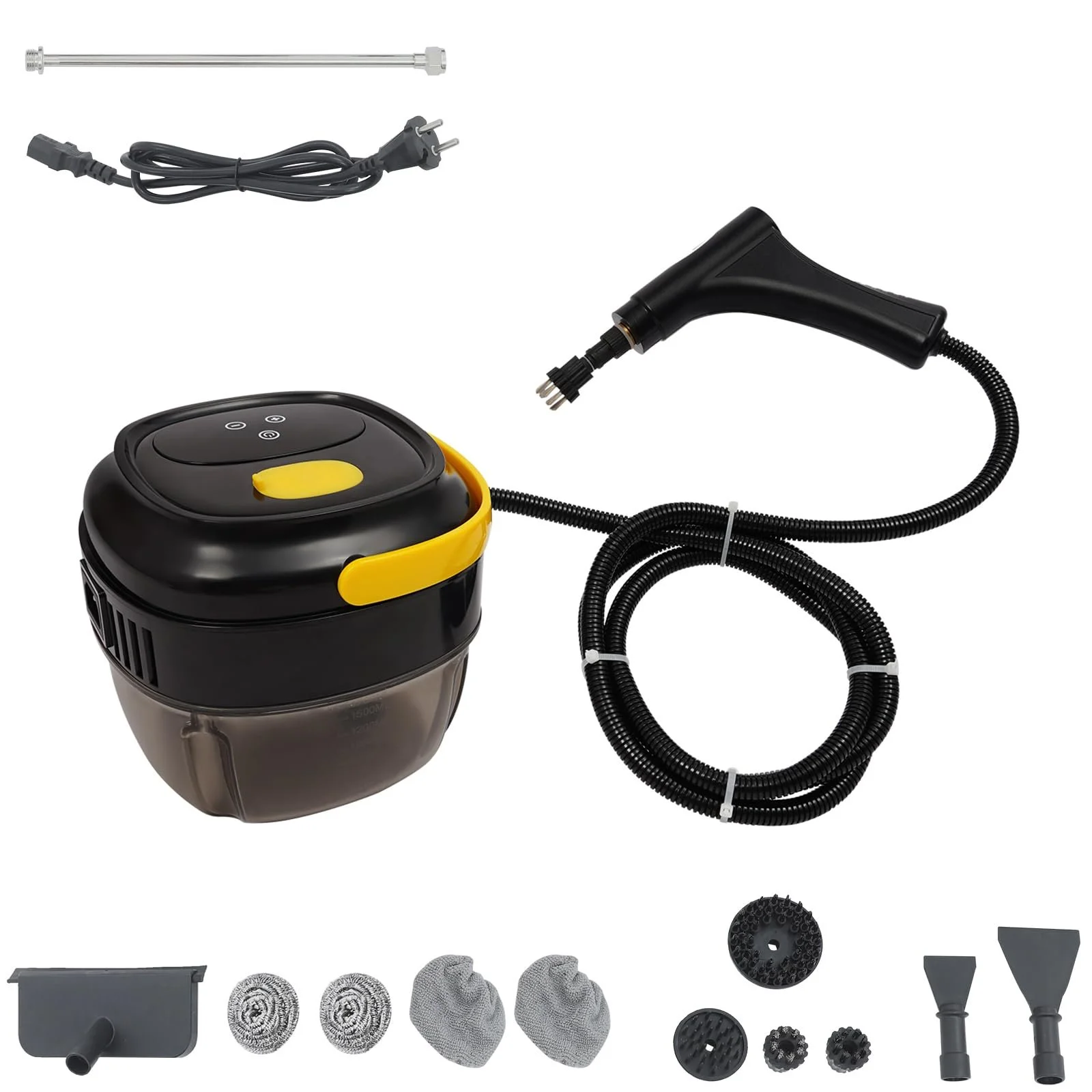 Пароочисник ручний 1500W 1.7L Чорний, фото №1