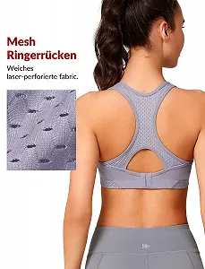 Спортивный бюстгальтер Yvette Strong Hold Racer Back большого размера без косточек для фитнеса бега йоги synthetic.ua - Фото 1