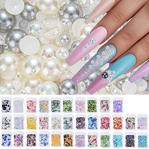 Напівкруглі перлини для нігтів з плоскою задньою стороною synthetic.ua - Фото 1