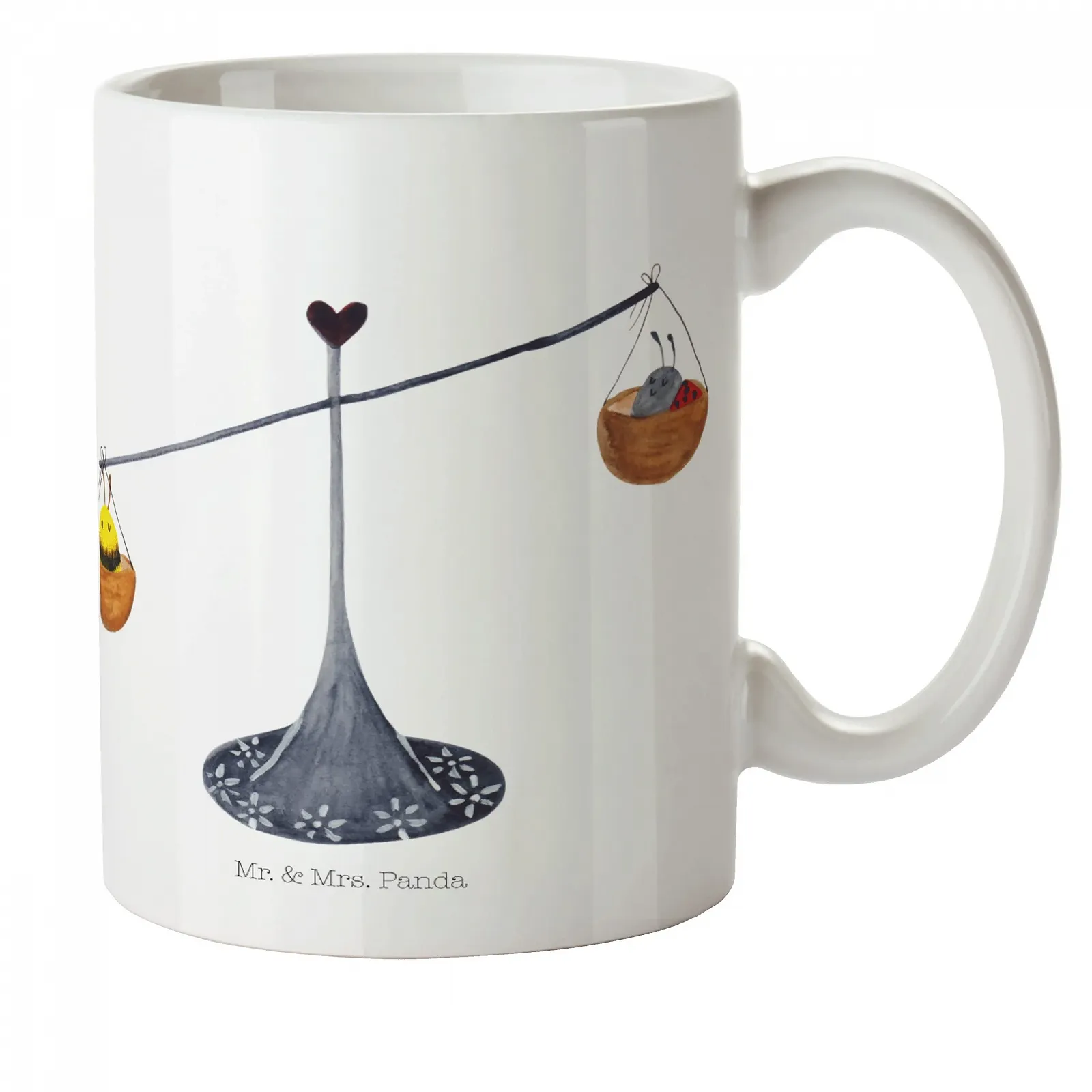 Детская Кружка Mr. & Mrs. Panda Знак Зодиака Весы Божья коровка Детская Кружка Баланс Гороскоп Дорожная Кружка Знак Зодиака, фото №1