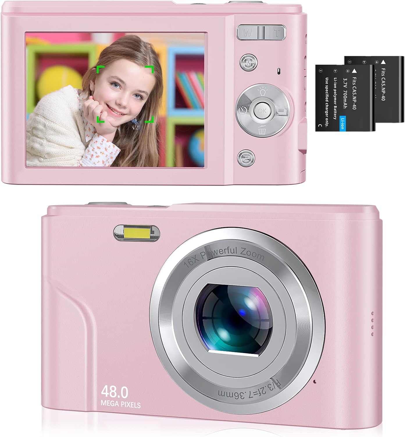 Цифровая фотокамера Camkory DC301 48 MP Розовая, фото №1