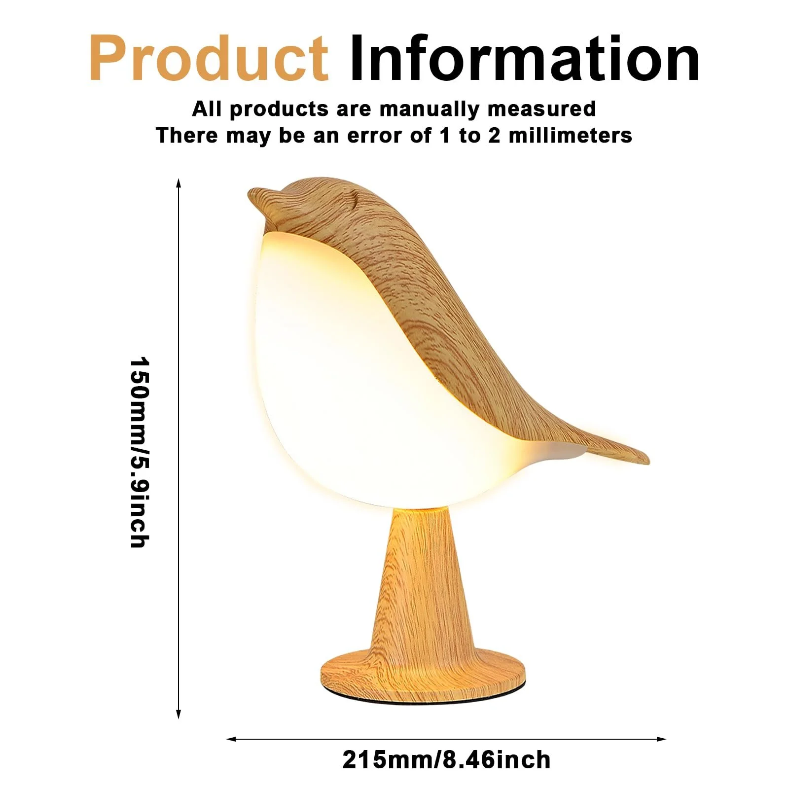 Настільна лампа LED птах 3 режими димована з ароматерапією USB Type-C, фото №2