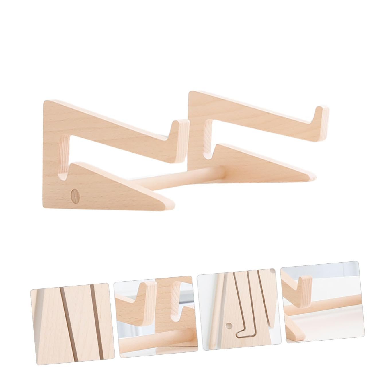 Подставка для ноутбука деревянная Tofficu Компактная и легкая Эргономичная подставка для ноутбуков и планшетов Улучшает угол обзора Стабильная Цвет дерева, фото №3