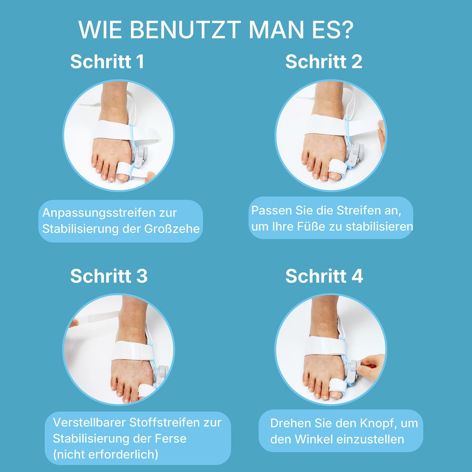 Шина для корекції вальгусної деформації великого пальця стопи для чоловіків і жінок, фото №6