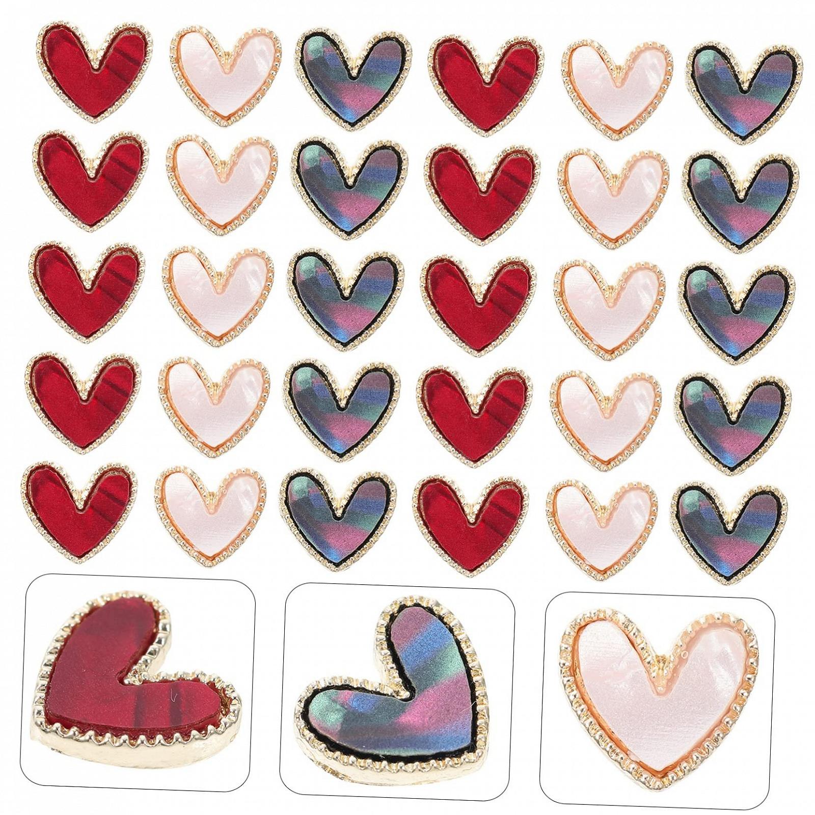 Стрази для нігтів Прикраса для нігтів Серце 30 шт., фото №2