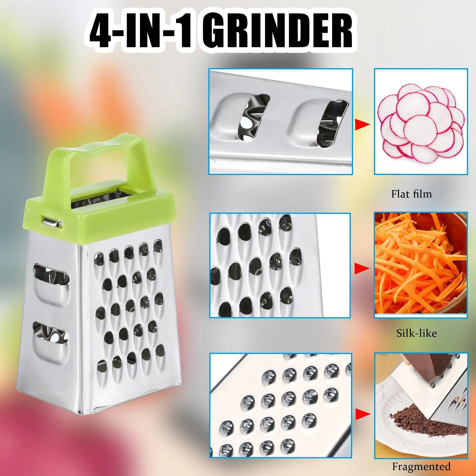 Набір міні-терок для сиру з нержавіючої сталі, 3 шт., фото №3 Набір міні-терок для сиру з нержавіючої сталі, 3 шт., фото №3