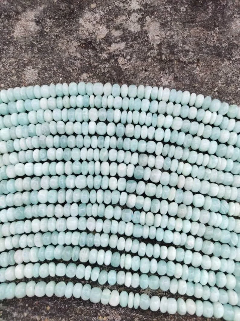 Бусины Амазонит Roundelle граненые 9-10 мм нить длиной 33 см для изготовления ювелирных изделий из драгоценных камней для ожерелья браслета, фото №3