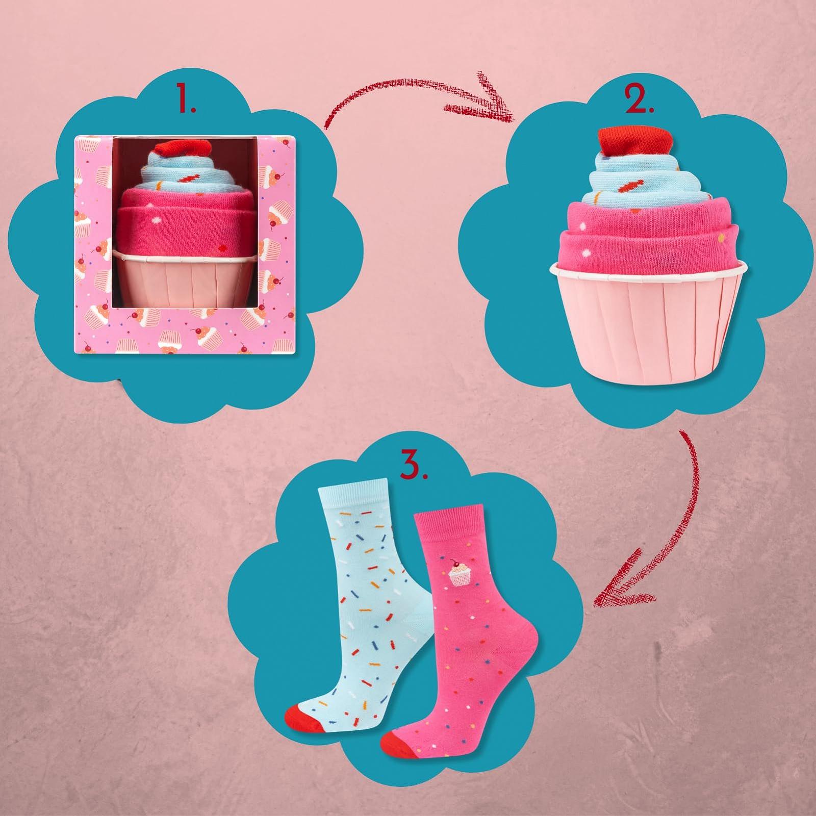 Носки Soxo Cupcake Ice Cream Женские Подарки Женские Смешные Подарки Цветные Женские Носки Подарочная Коробка Носков 35-40 1-2 Пары, фото №2