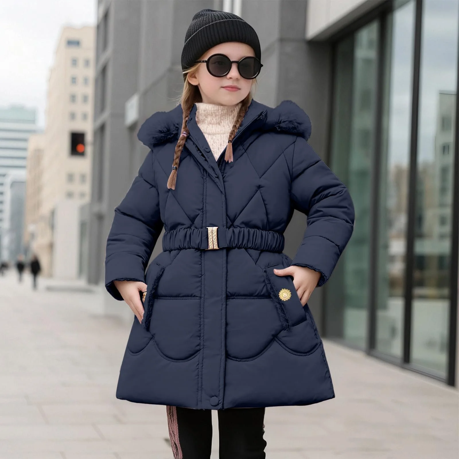 Зимова куртка Generisch для дівчат, тепла, легка, стьобана куртка, фото №2