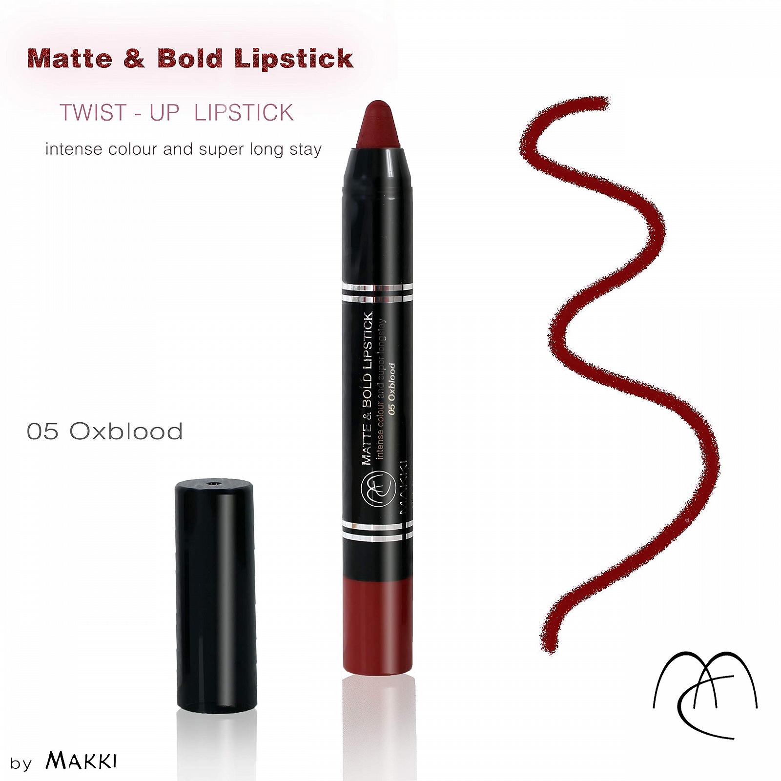 Помада Makki Oxblood Matte and Bold Twist-up Intense Colour Velvety Finish, фото №2 Помада Makki Oxblood Matte and Bold Twist-up Intense Colour Velvety Finish, фото №2