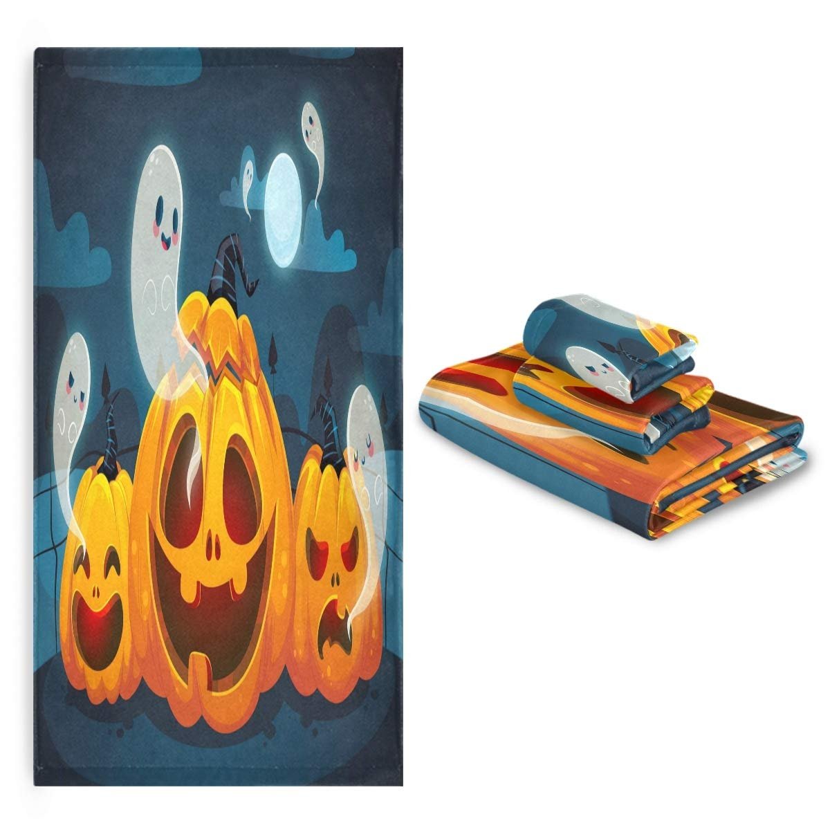 Набір рушників BEUSS Moon Halloween Ghost 3 шт. 100% бавовна (1 банний, 1 для рук, 1 серветка), фото №7
