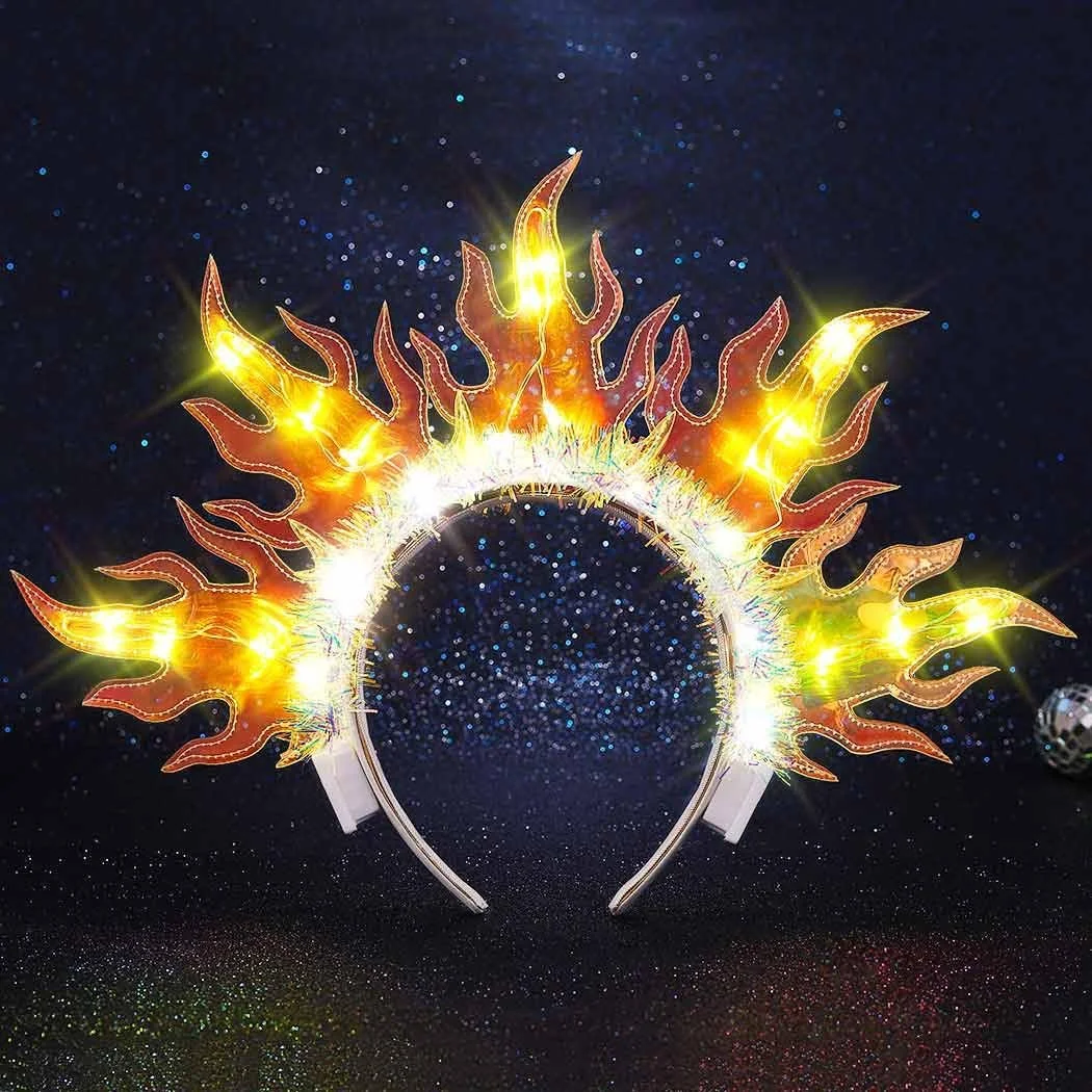 Обруч на голову Огонь LED, фото №1 Обруч на голову Огонь LED, фото №1