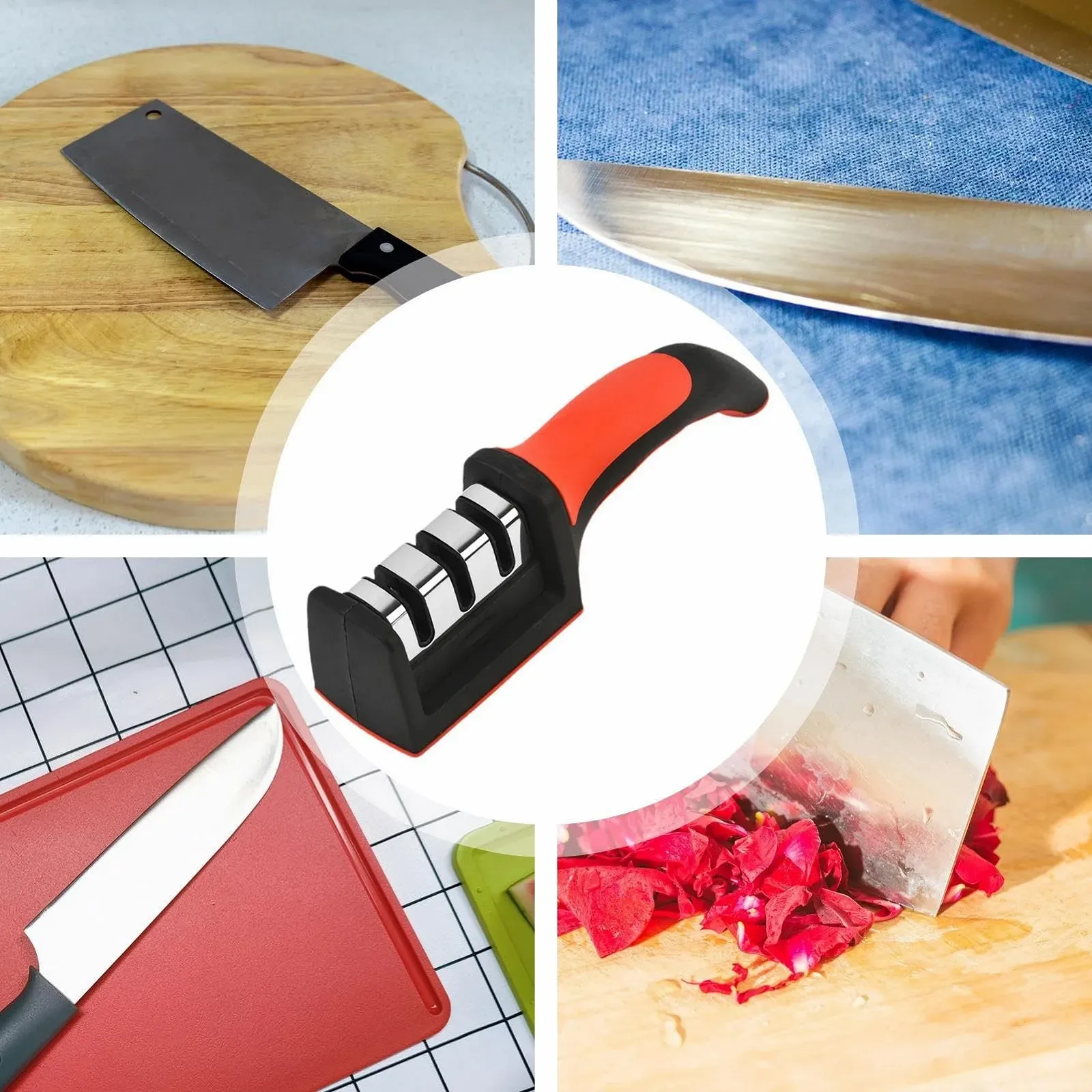 Точилка для ножей многоступенчатая эргономичная профессиональная прецизионная нескользящая многофункциональная, фото №4