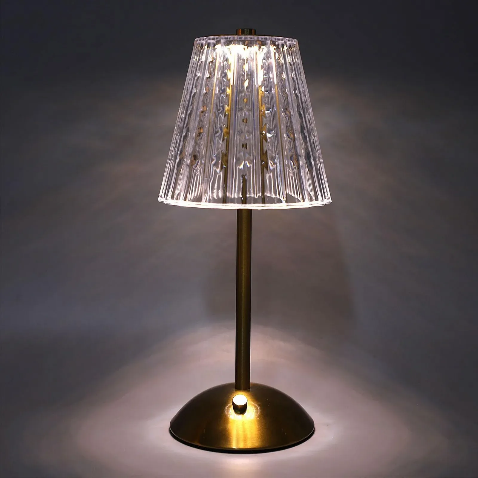 Настільна лампа Cordless акумуляторна декоративна LED димована кришталева 3 кольори бездротова Gold, фото №3