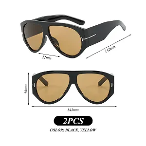 Солнцезащитные Очки RELKLYU Ретро Черный, 2 шт. synthetic.ua - Фото 1