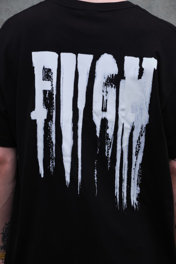 Оверсайз футболка з принтом Without fight black, фото №4