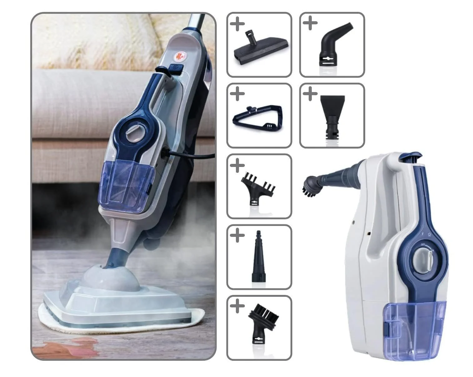 Пароочисник Dirt Devil DD7003 2-в-1 парова швабра та ручний відпарювач 280ml 5 насадок, фото №7