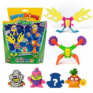 Фигурки Superthings Neon Power, серия 6, 6 штук, включая 4 Superthings (1 Капитан Серебро) и 2 экзоскелета, разноцветные, 6/6 штук - Фото 1