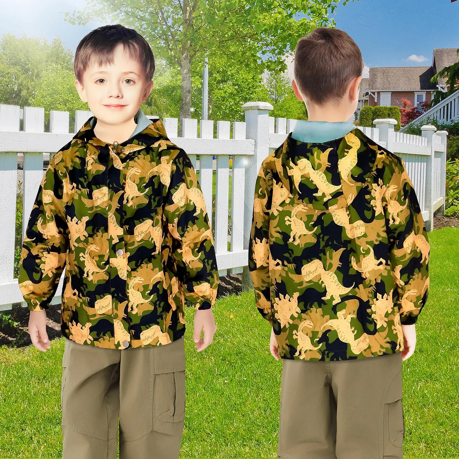 Водонепроникна дитяча куртка JinBei з капюшоном для хлопчиків, фото №2