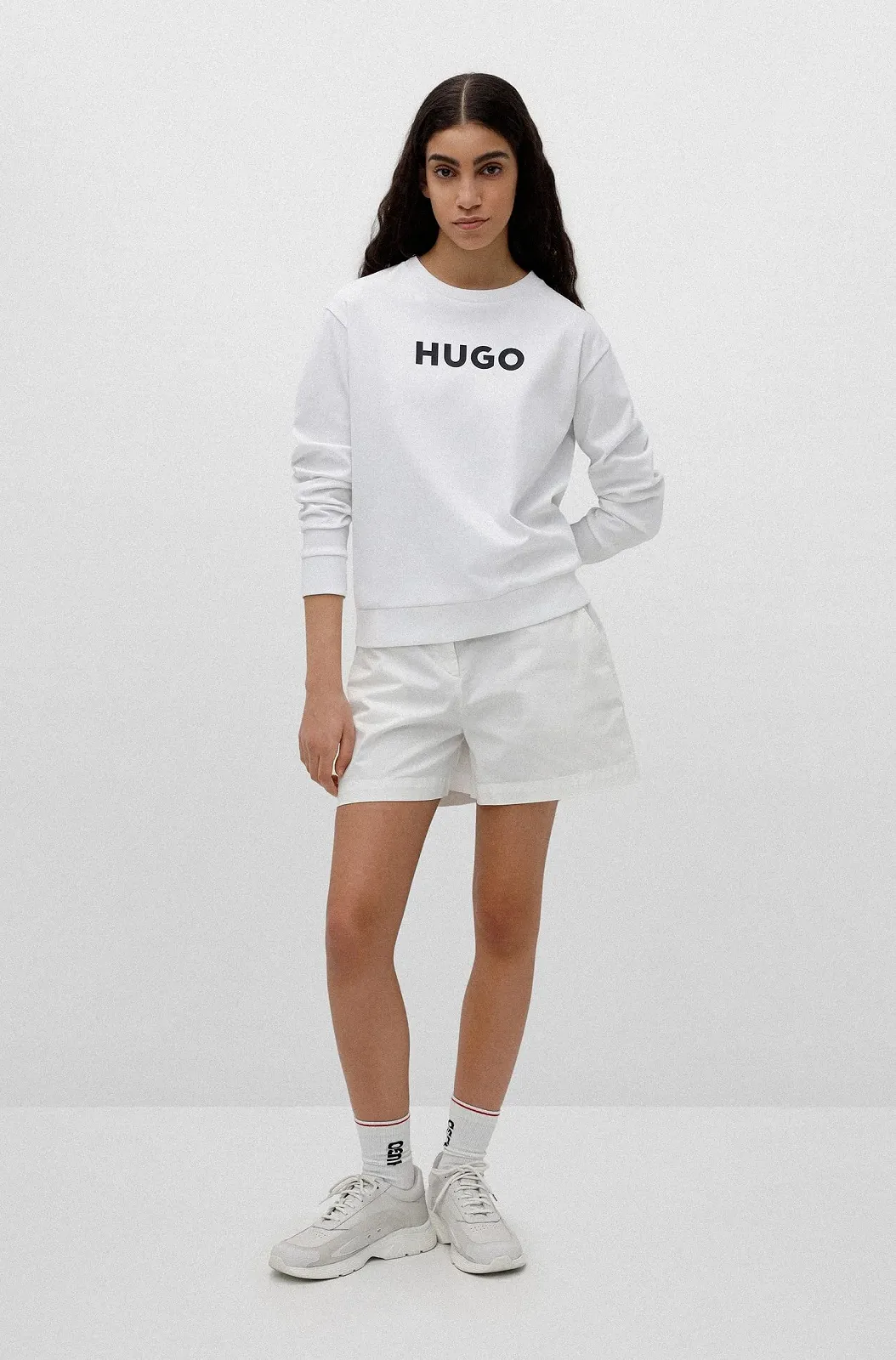 Жіночий Світшот HUGO The Sweater з контрастним кольоровим логотипом з бавовни, фото №5