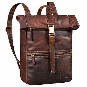 Купить Рюкзак Rolltop STILORD Cairo Vintage Кожаный 14-17.3 дюйма Коньячно-коричневый - Фото 1 Рюкзак Rolltop STILORD Cairo Vintage Кожаный 14-17.3 дюйма Коньячно-коричневый - Фото 1