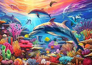 Пазл Colourful Dolphins 500 елементів 49 x 35 см Постер - Фото 1