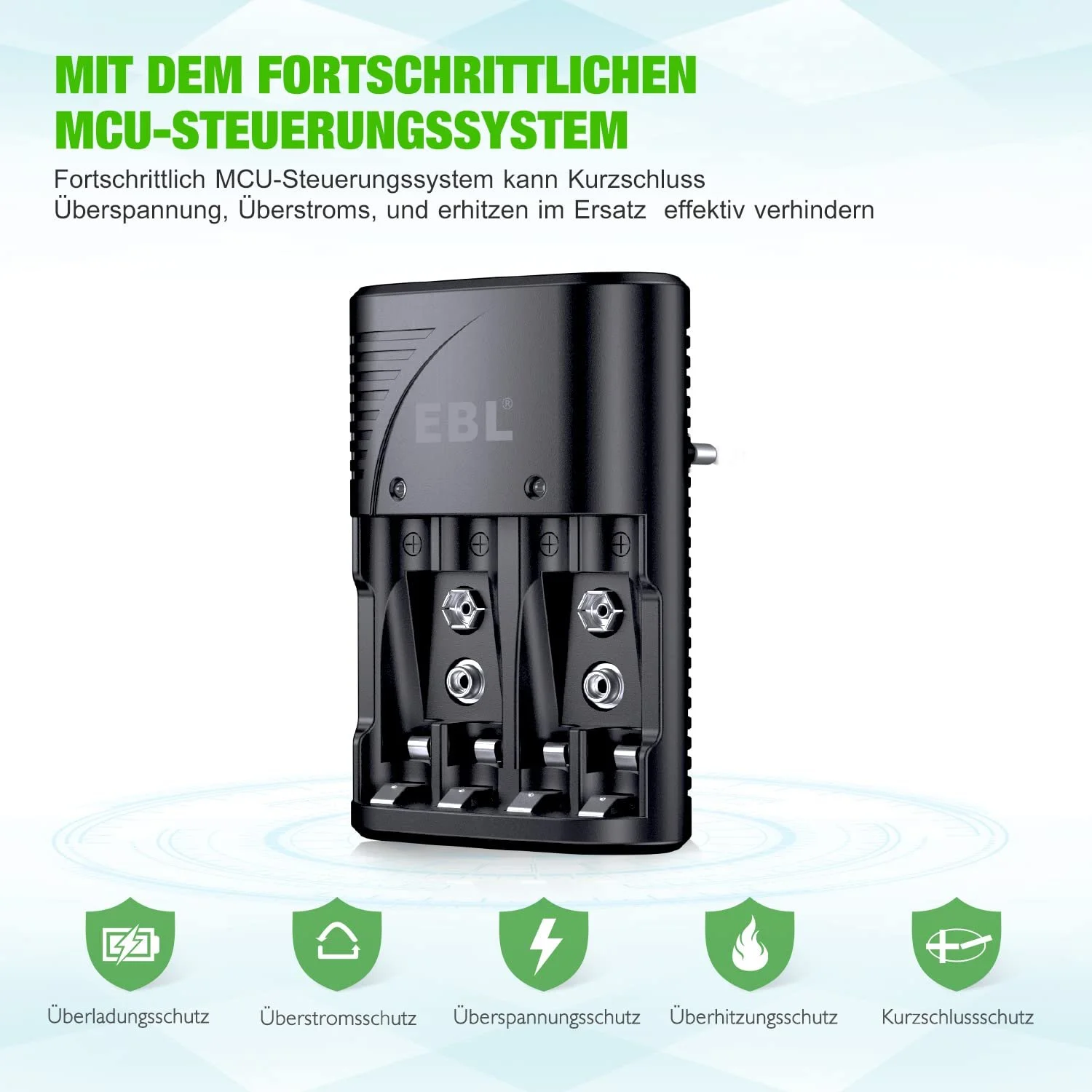 Зарядний пристрій для акумуляторів EBL LED Plug Charger, фото №7
