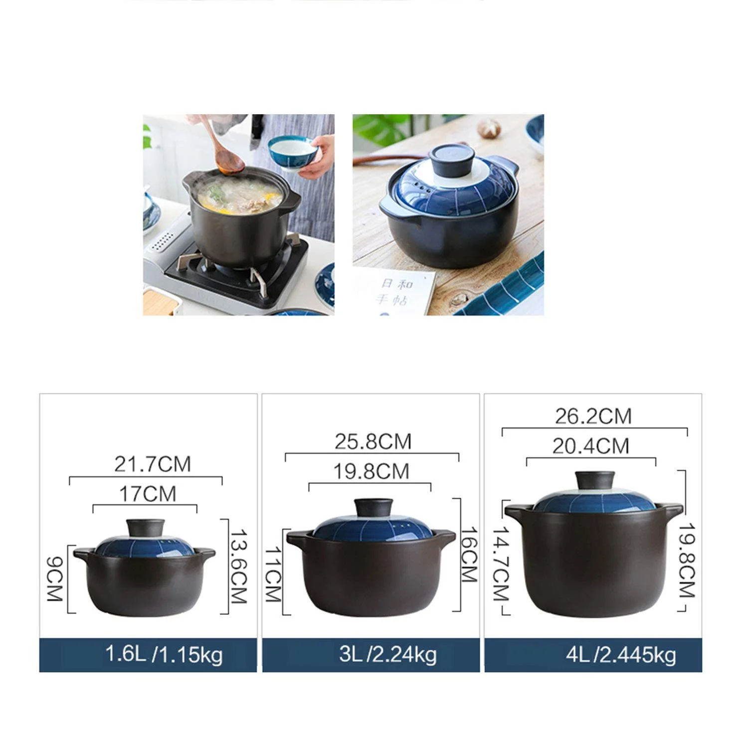 Каструля AIBAB Vintage керамічна, високотемпературна, для супу, емальована, 4 л, фото №6 Каструля AIBAB Vintage керамічна, високотемпературна, для супу, емальована, 4 л, фото №6