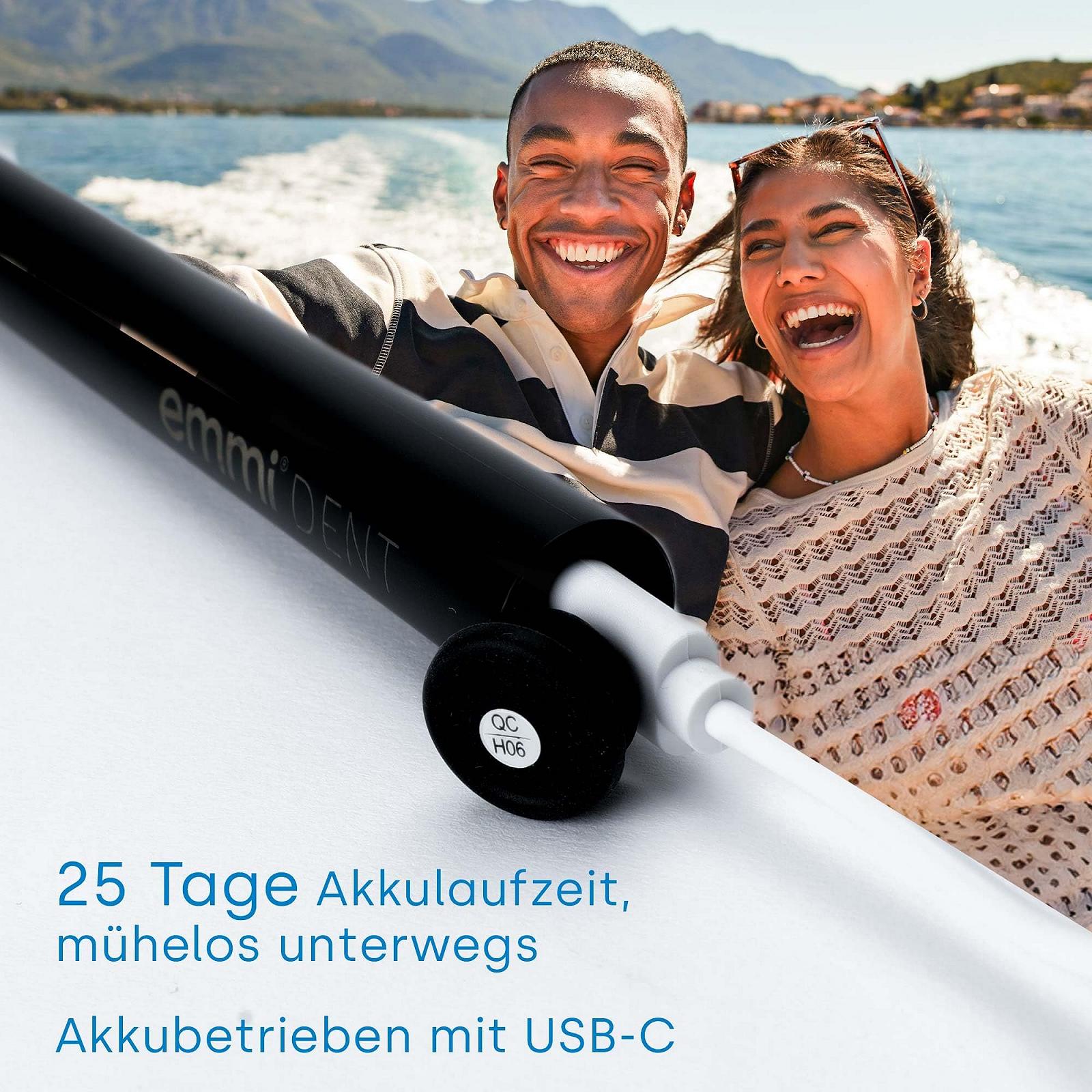 Електрична звукова зубна щітка Emmi-dent Sonic 20000 вібрацій/хв 3 режими чищення з дорожнім футляром та пастою, фото №5