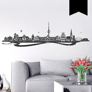 Наклейка на стіну Wandkings City Skyline Münster 160 x 45 см Панорама міста Визначні місця - Фото 1