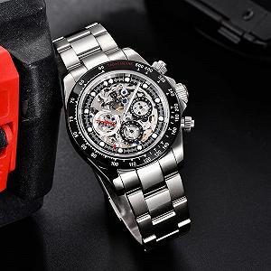 Pagani Design Автоматичний чоловічий годинник Jewel Rainbow Bezel Skeleton Dial з нержавіючої сталі, водонепроникний до 100 м, люмінесцентний багатофункціональний спортивний годинник-хронограф synthetic.ua - Фото 1