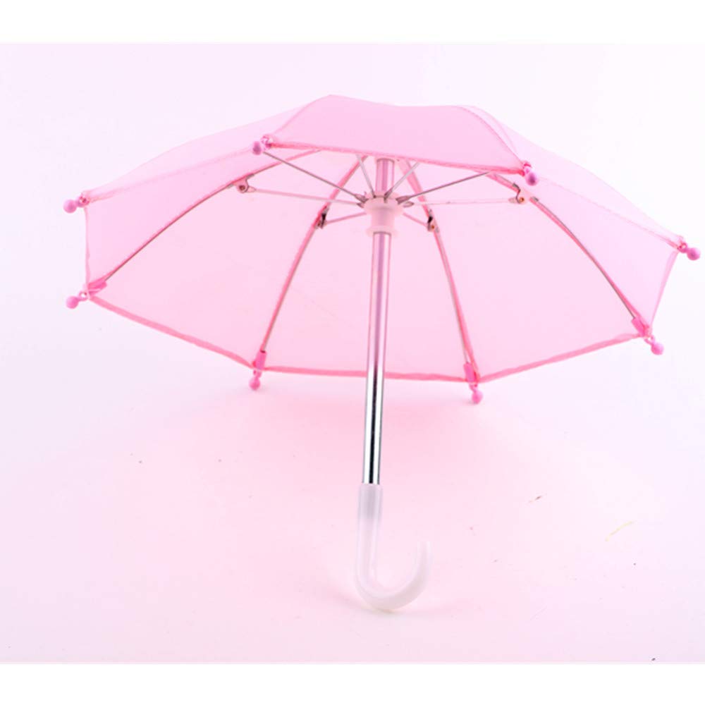 Зонтик для кукол Hinleise - Мини игрушечный зонтик для 18-дюймовой американской куклы Розовый, фото №2 Зонтик для кукол Hinleise - Мини игрушечный зонтик для 18-дюймовой американской куклы Розовый, фото №2