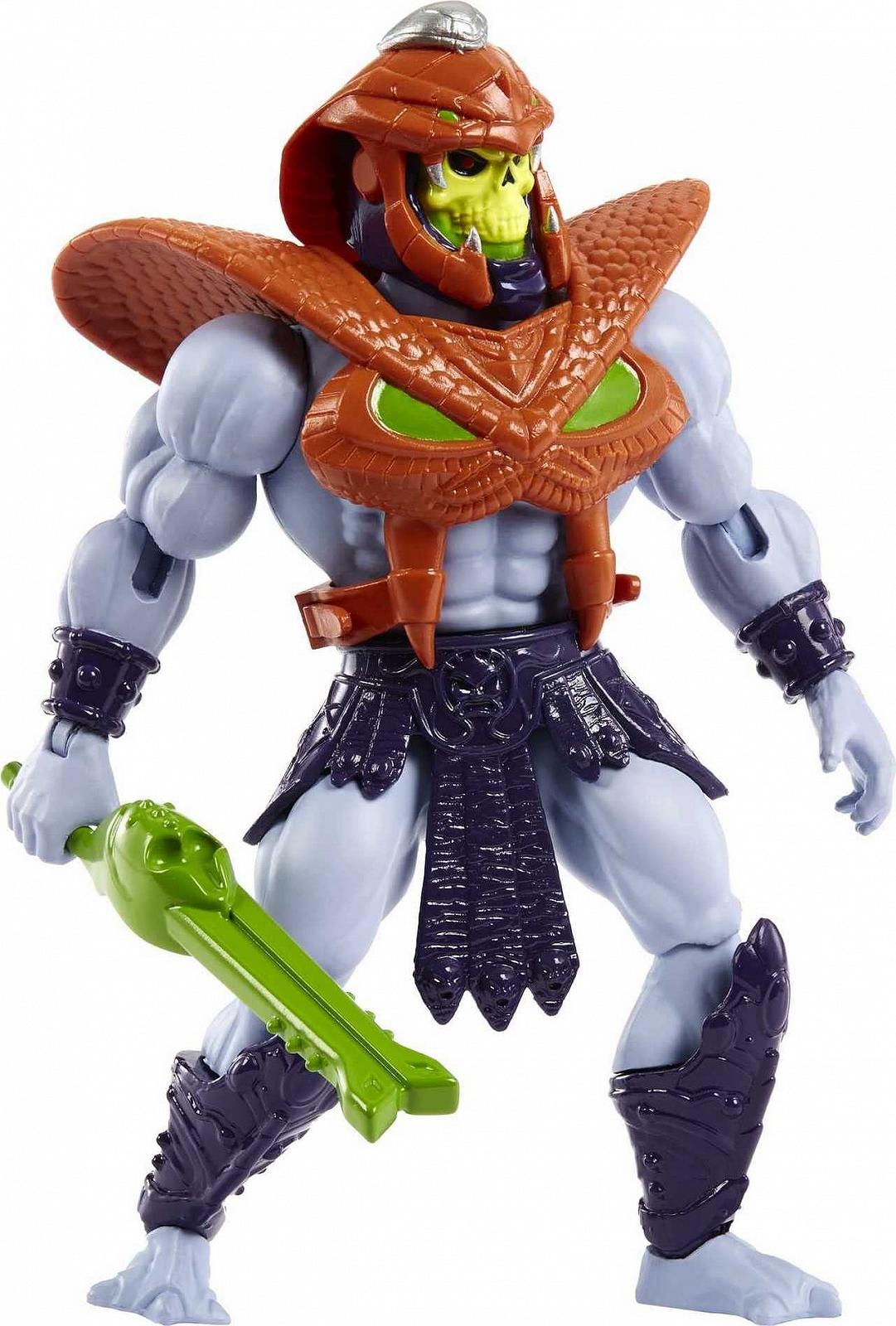 Фигурка Masters of the Universe Skeletor в Змеиной Броне, 16 подвижных суставов, ретро-упаковка, мини-комикс, фото №4