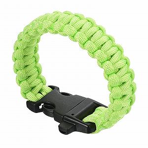 Браслет Paracord Survival PATIKIL Плетений з пластиковою пряжкою Світло-зелений - Фото 1