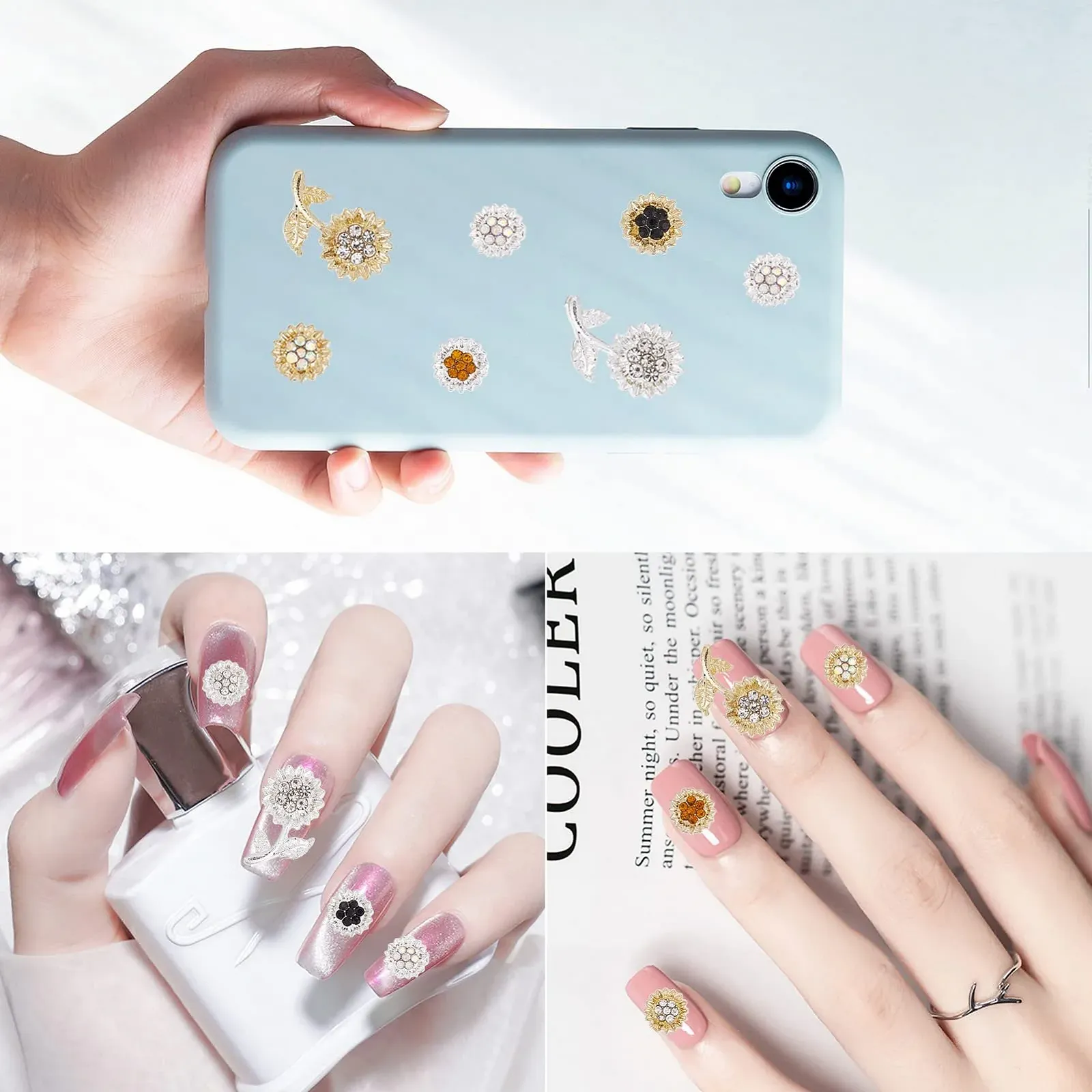 Соняшник NICENEEDED, 3D золотисті сріблясті милі квіткові, фото №6 Соняшник NICENEEDED, 3D золотисті сріблясті милі квіткові, фото №6