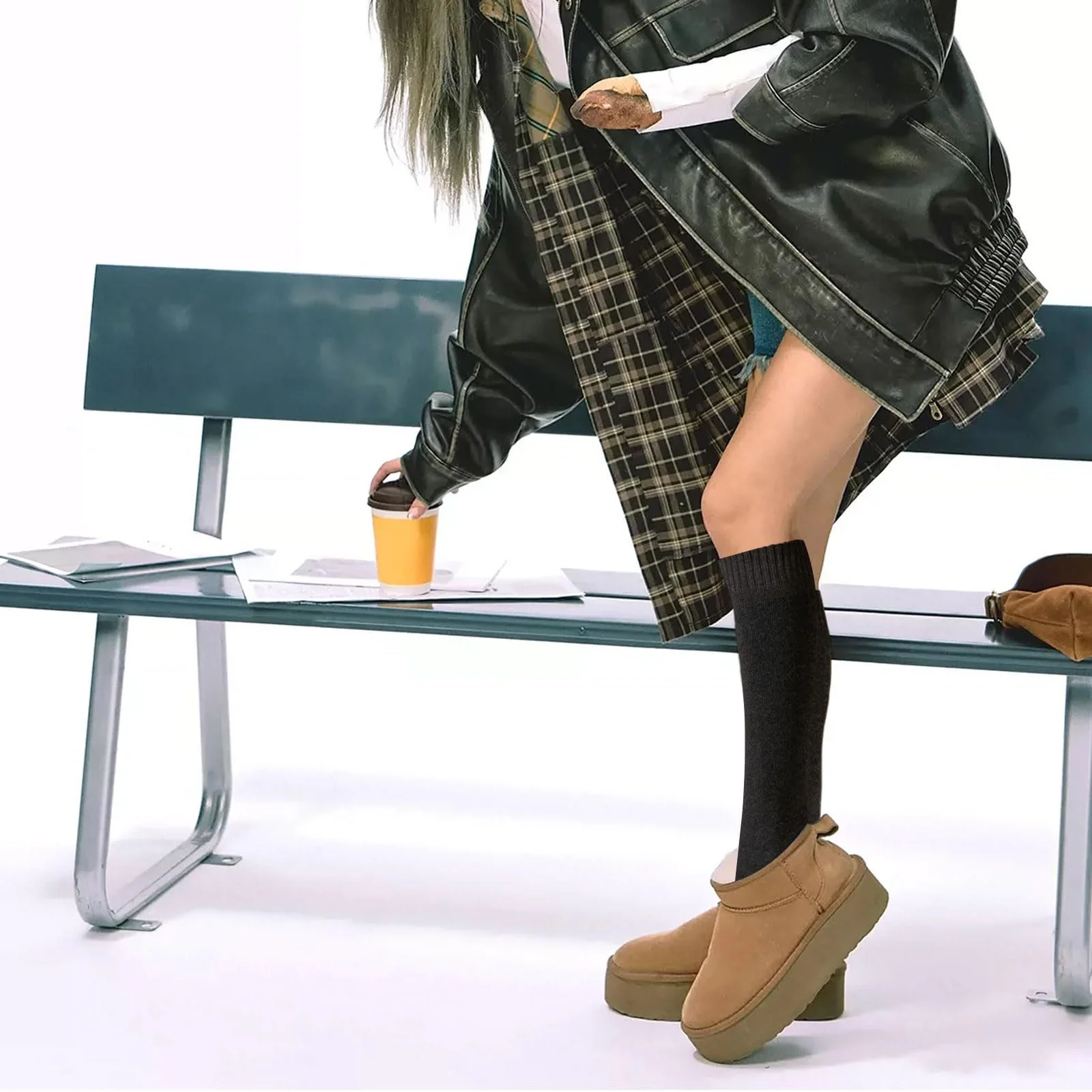 2 пари жіночих в'язаних шкарпеток, фото №5